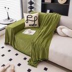 Minimalist Couch Cover with Tassel Detail