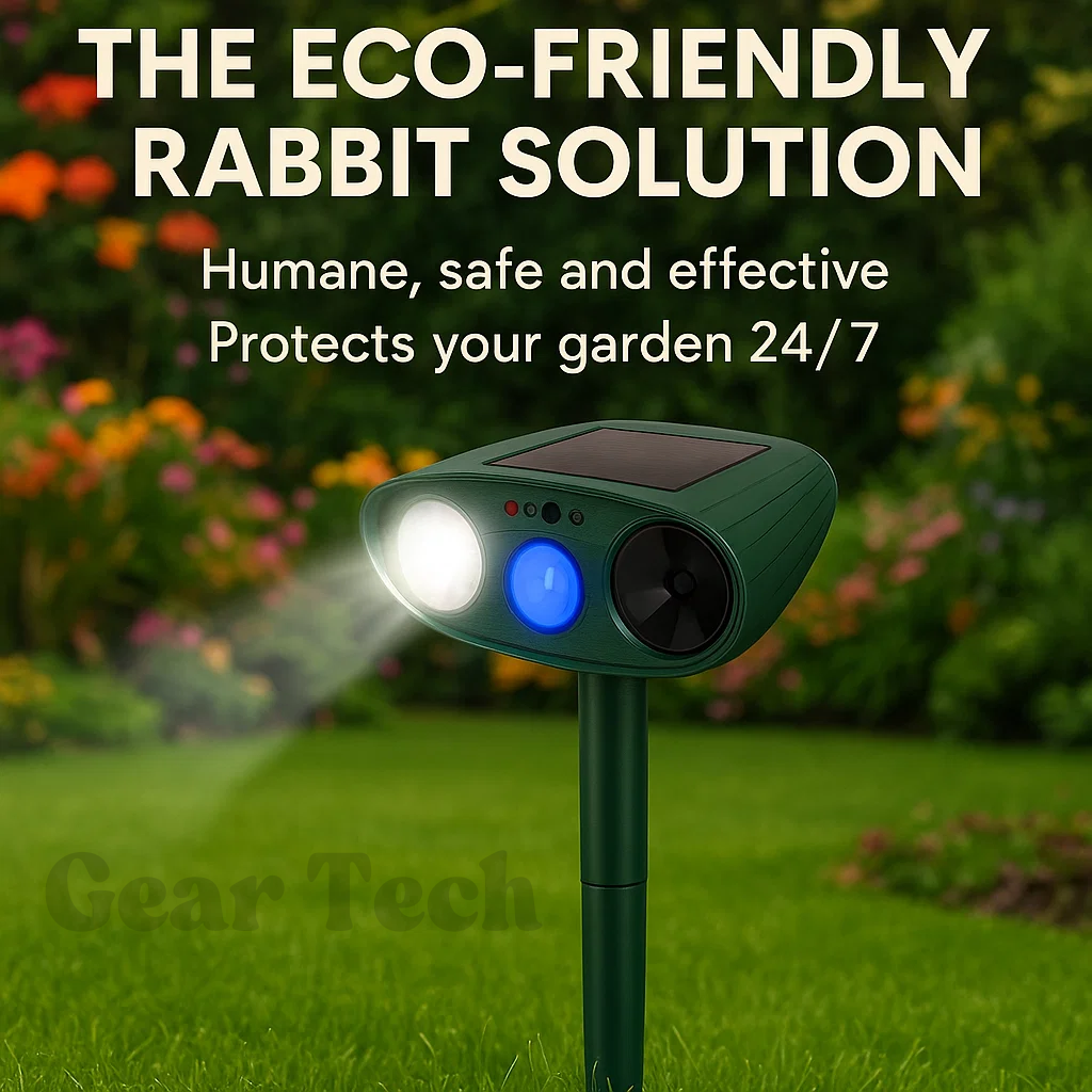 Eco‑Friendly Rabbit Deterrent with Ultrasonic & LED Lights