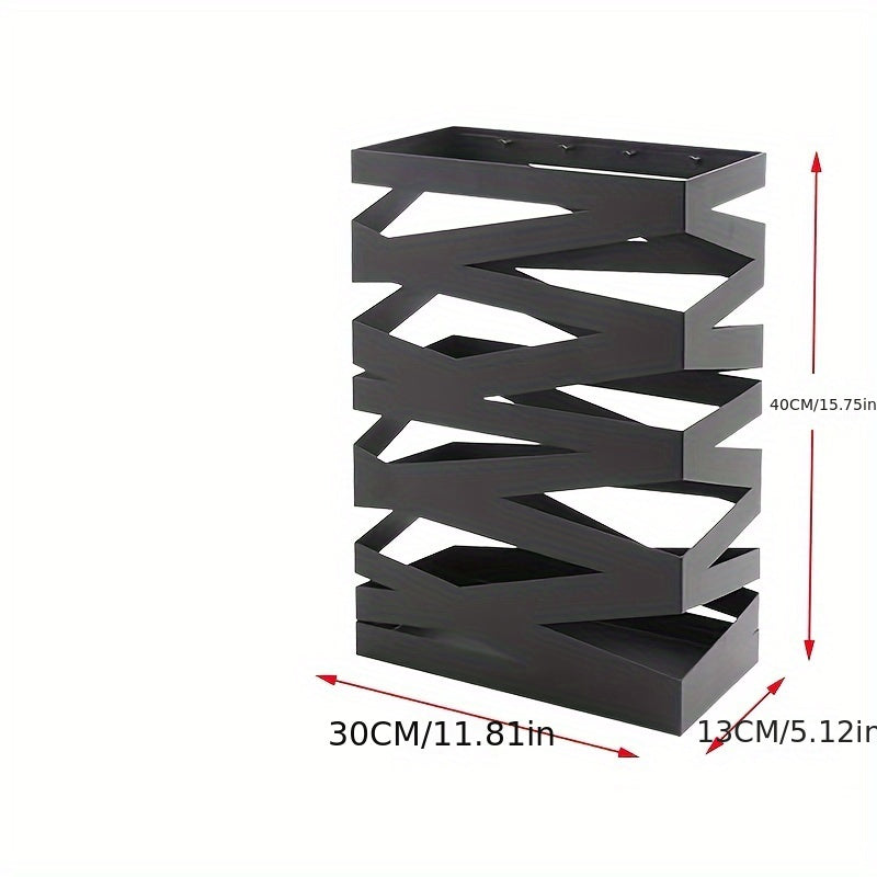 Umbrella Stand Modern Black Metal Entryway Holder Large Capacity - Image 3