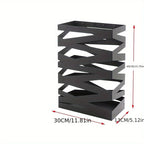 Umbrella Stand Modern Black Metal Entryway Holder Large Capacity - Image 3