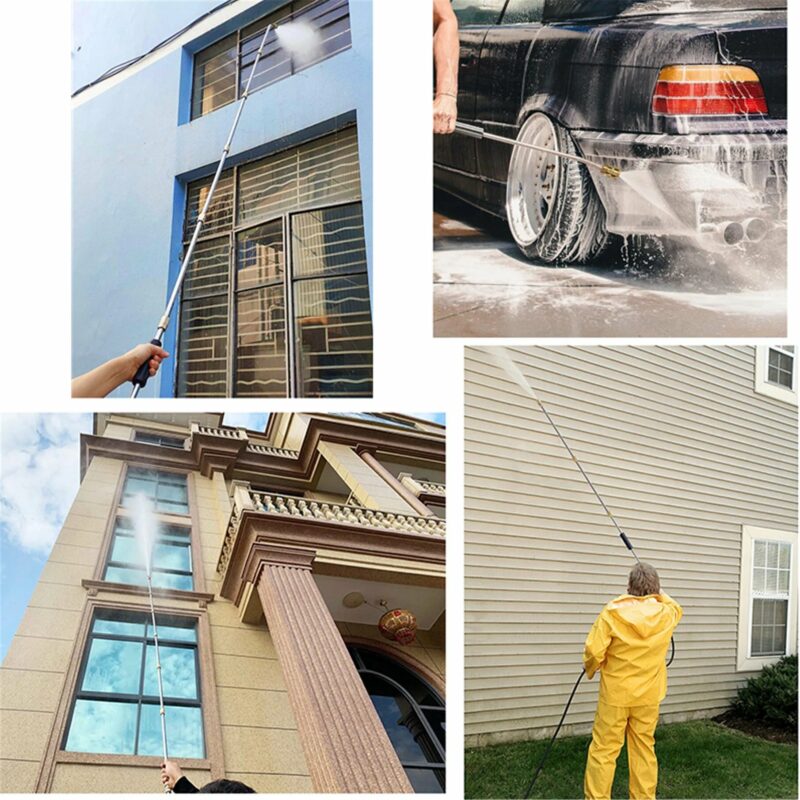 High Pressure Telescopic Washer Wand Set Gutter & Roof Cleaning Kit