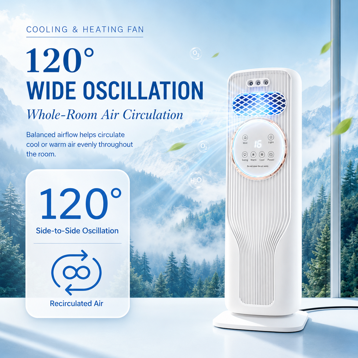 Portable Air Cooler & Heater with 4-in-1 Comfort Control