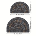 Half Circle Door Mat Non Slip Indoor Outdoor Mosaic Entryway - Image 4