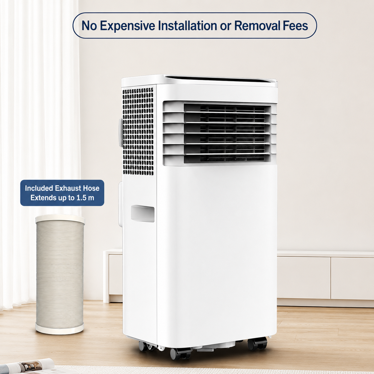 Portable Air Conditioner 7000 BTU | 4-in-1 Cooling, Heating, Fan & Dehumidifier