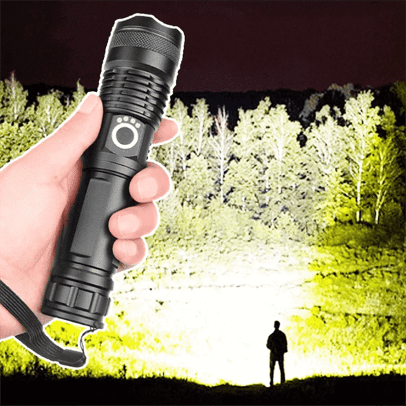 Rechargeable High Power LED Torch Ultra Bright Zoom Flashlight
