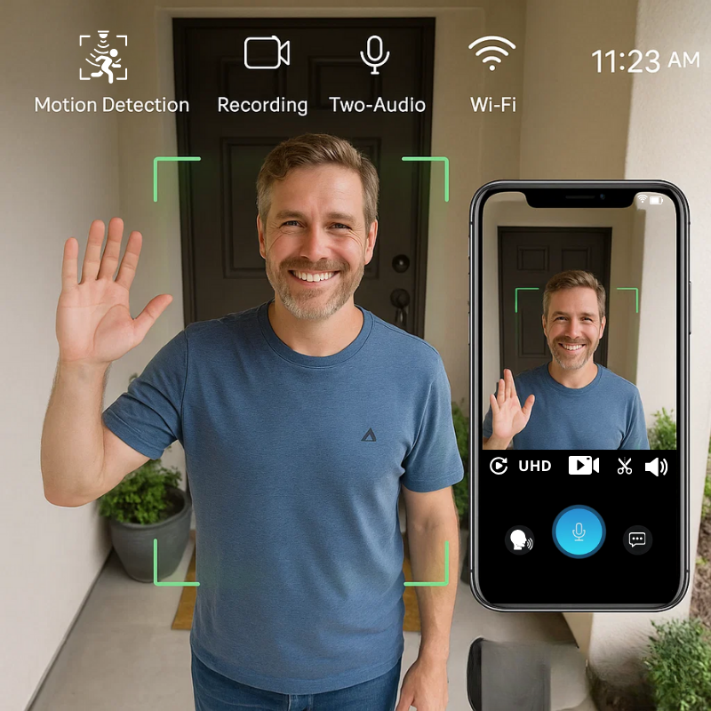 Wireless Video Doorbell Camera HD, Motion Alerts & Long Battery Life