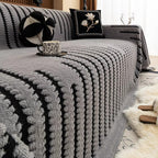 Plush Couch Protector Warm Comfort with Elegant Linear Design