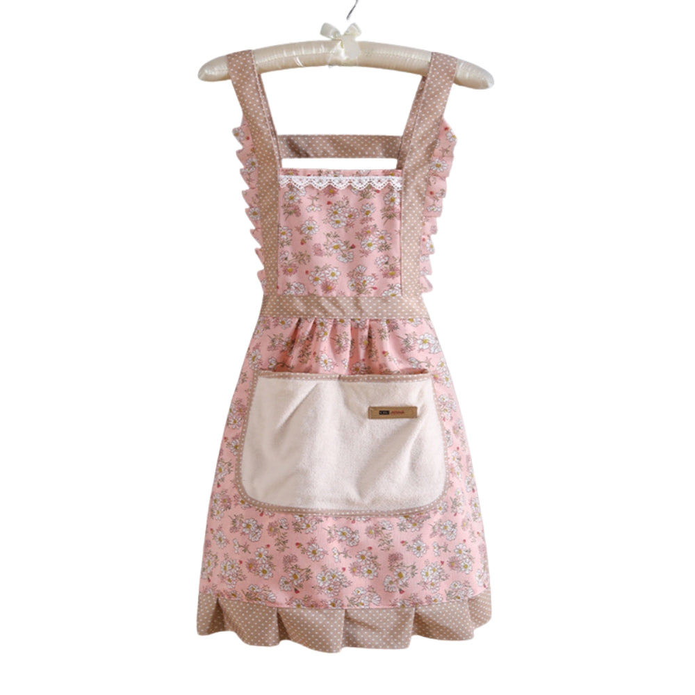 Floral Kitchen Apron Waterproof & Oil‑Resistant Design