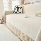 Versatile Couch Throw Jacquard Pattern with Tassels