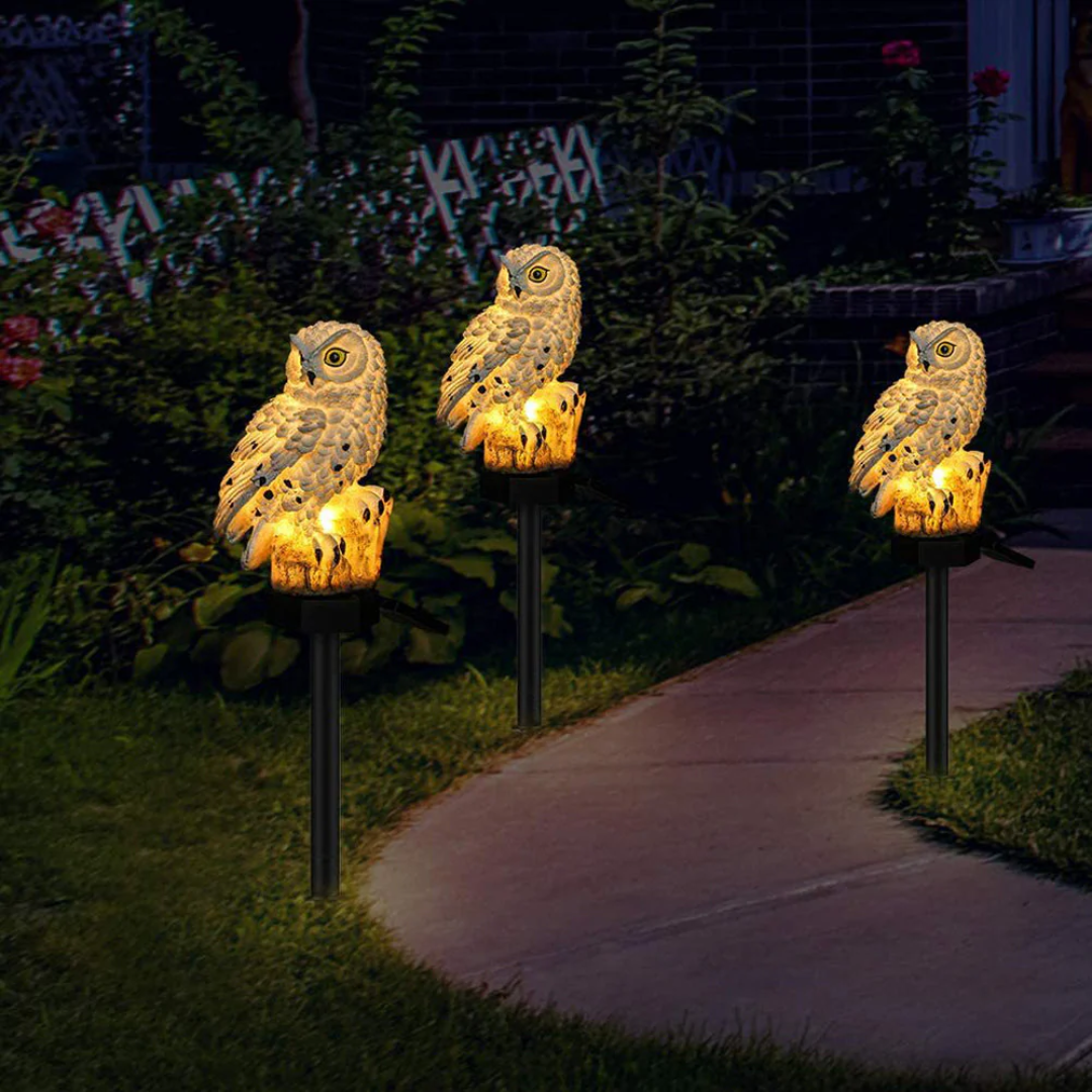 Solar Garden Light Owl Outdoor Pathway Stake Lamp - Image 5