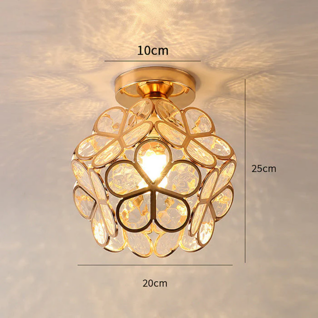 Flush Mount Ceiling Light Glass Floral Modern Fixture - Image 9