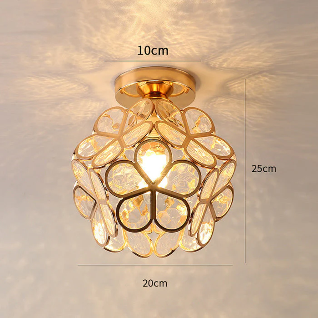 Flush Mount Ceiling Light Glass Floral Modern Fixture - Image 9