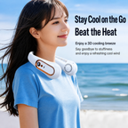 Bladeless Neck Fan Portable Rechargeable Hands Free 5 Speed Wearable Cooling