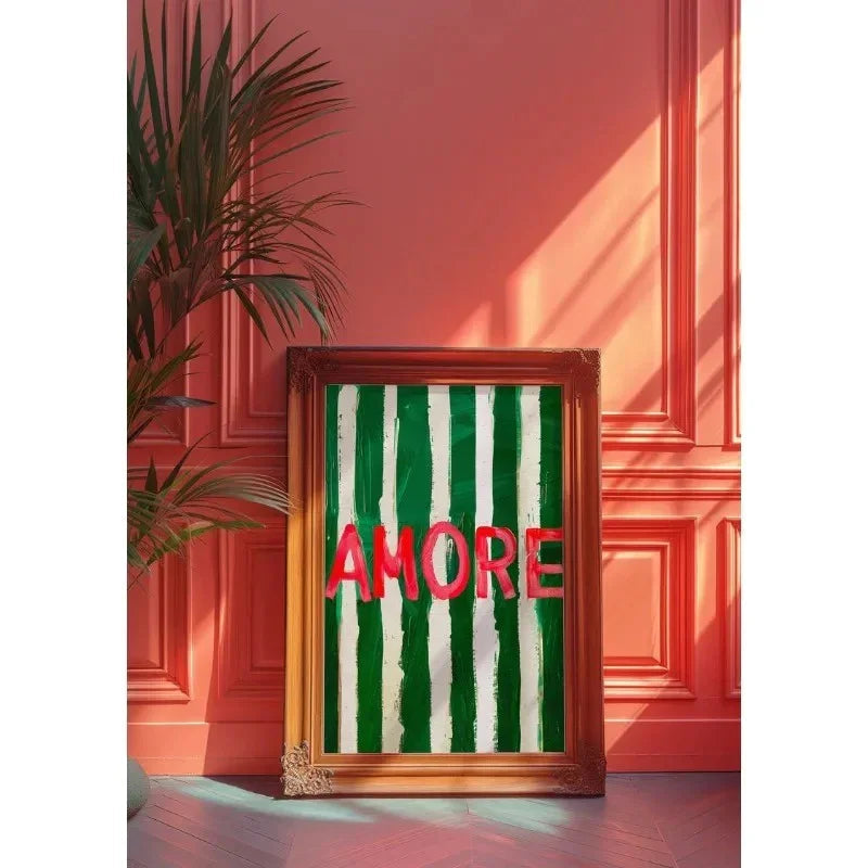 Psychedelic Green Stripe Wall Art Décor