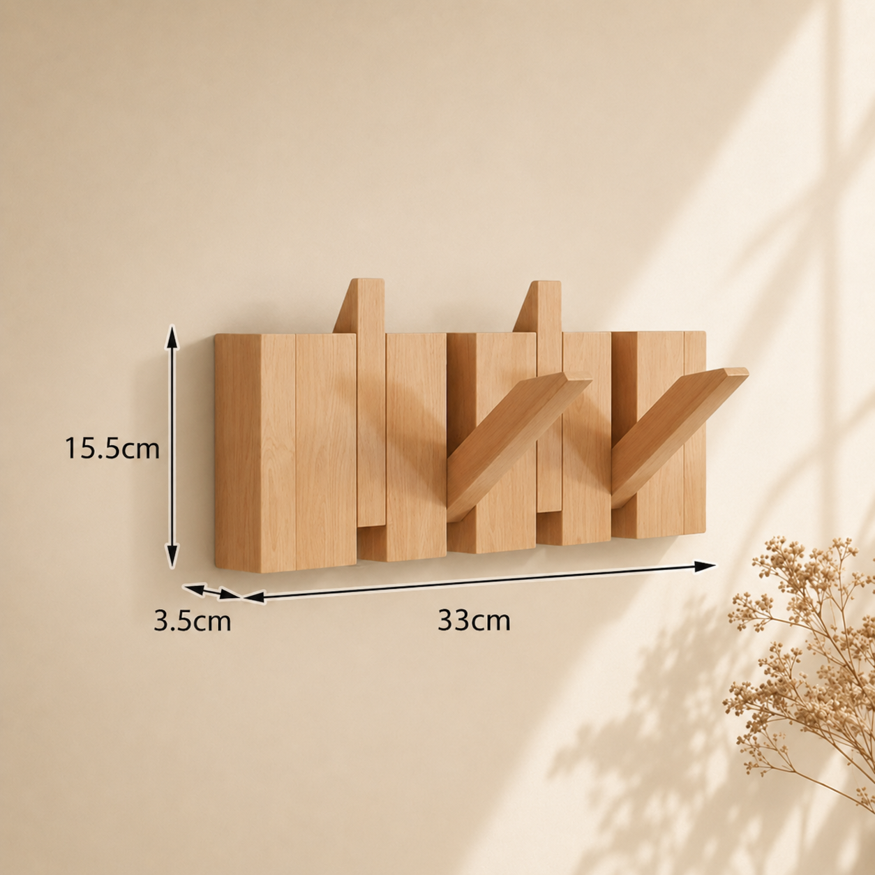 Wooden Space-Saving Wall-Mounted Piano Hanger Rack