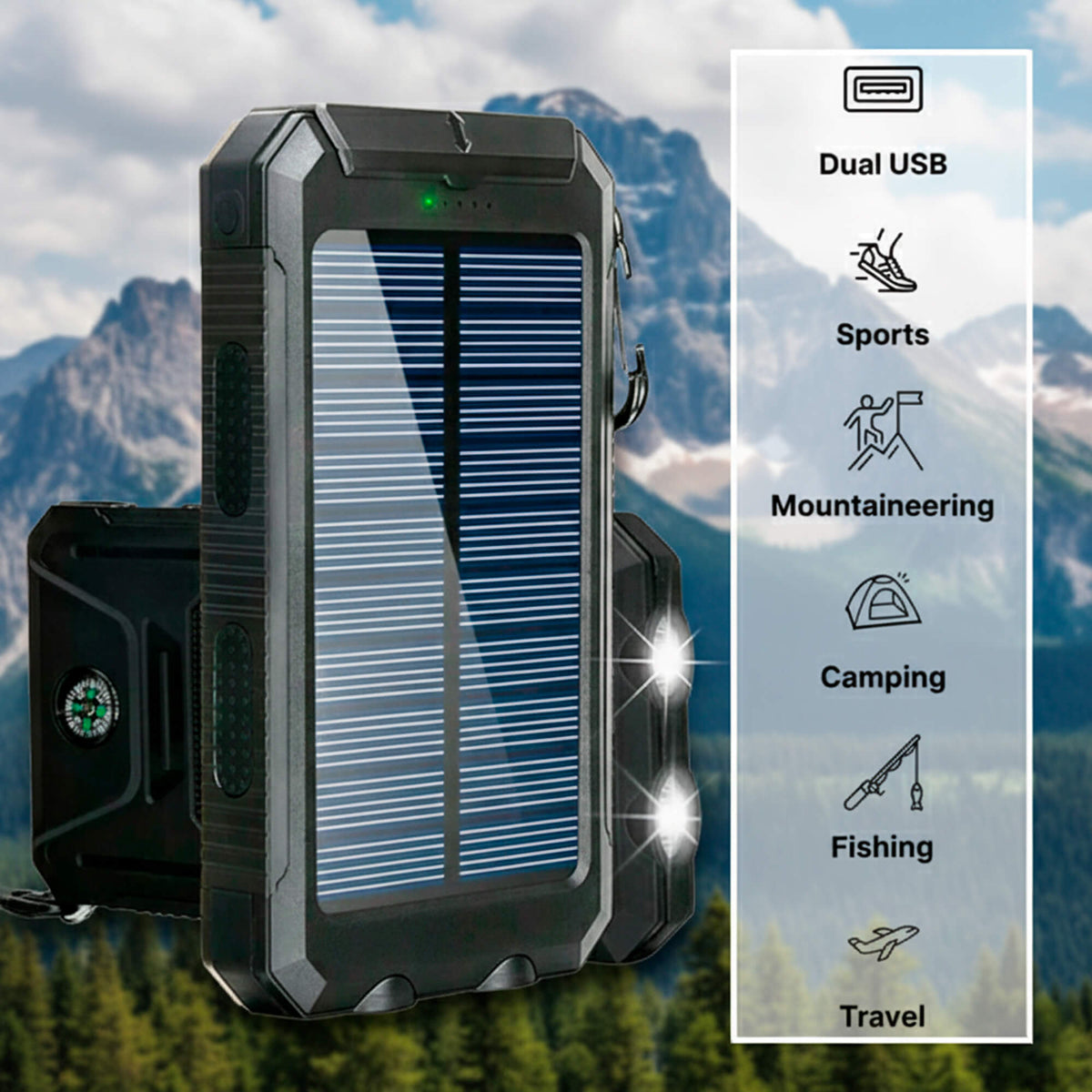 Solar Power Bank Dual USB - Image 4