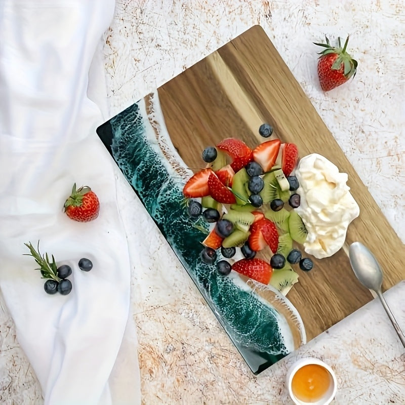 Acacia Wood Cutting Board Ocean Resin Charcuterie Cheese Serving Board - Image 2