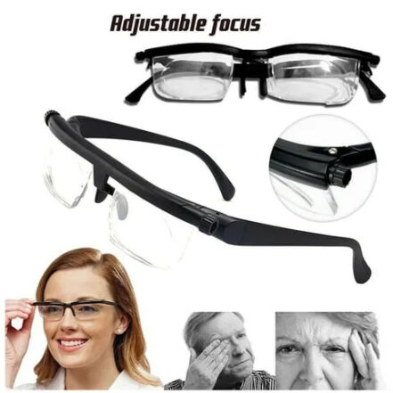 Adjustable Vision Glasses Dial-Focus Eyewear for Near & Distance Use