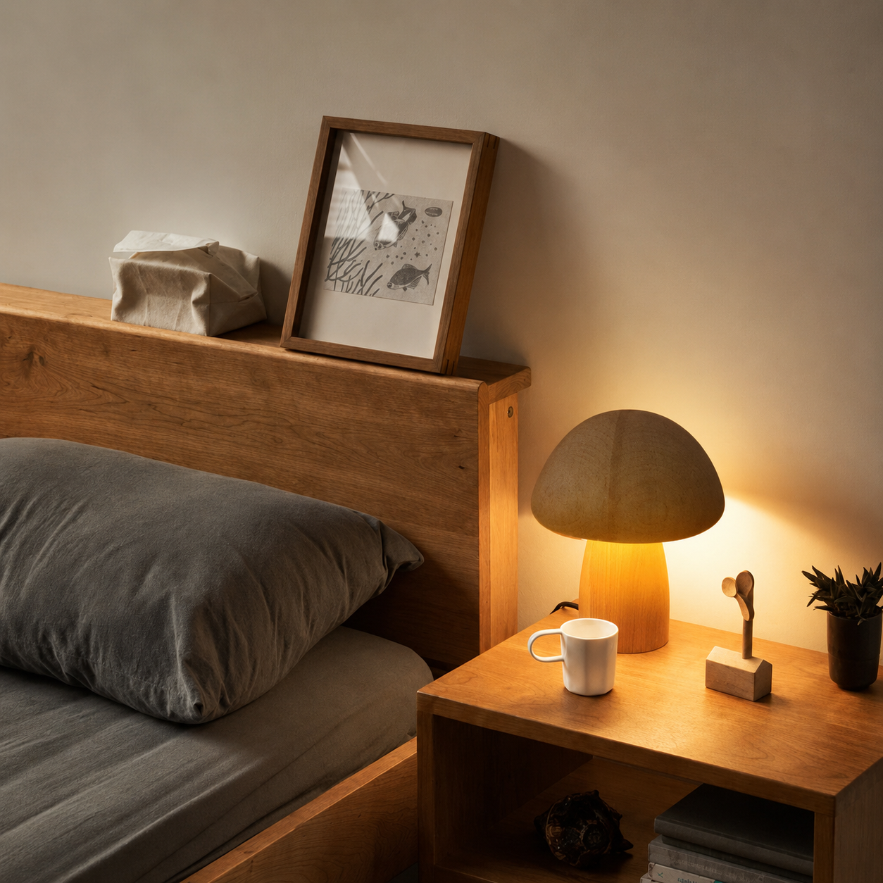 Rechargeable Wooden Table Lamp