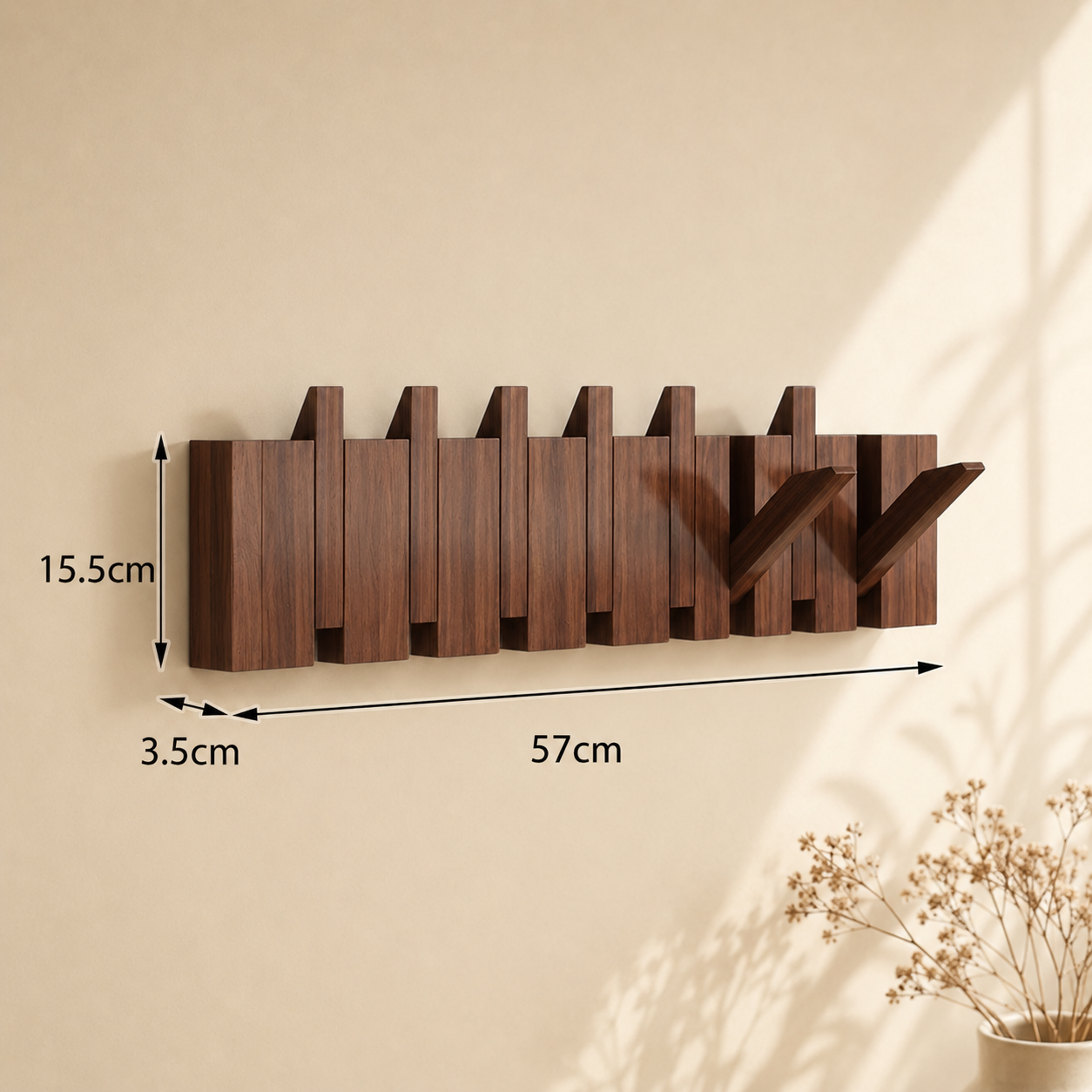 Wooden Space-Saving Wall-Mounted Piano Hanger Rack