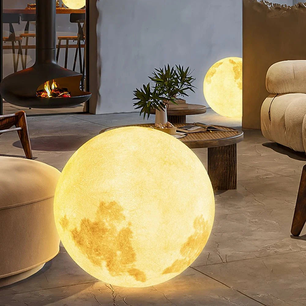 Radiant Moon Sphere Outdoor Lights – Solar LED Garden Light with Remote Control