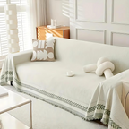 Versatile Couch Throw Jacquard Pattern with Tassels