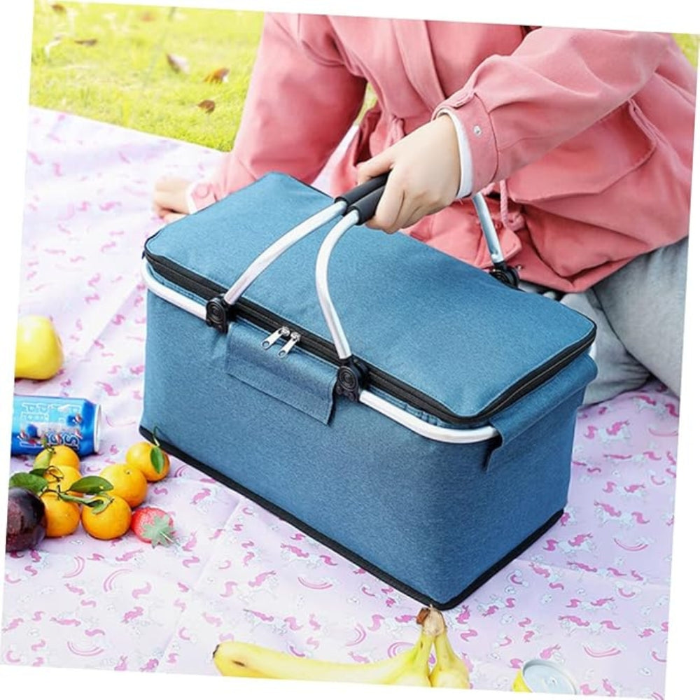 Collapsible Picnic Cooler Basket 18L Travel Food Storage