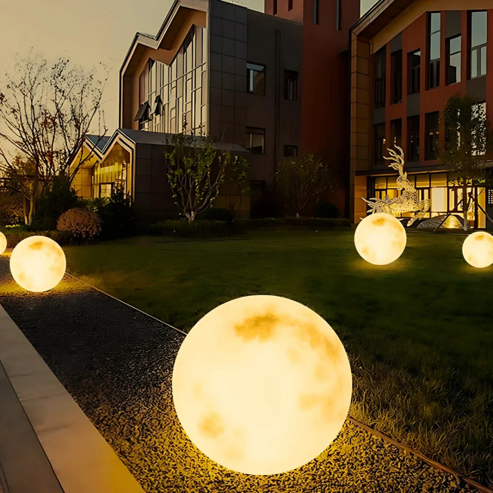 Radiant Moon Sphere Outdoor Lights – Solar LED Garden Light with Remote Control