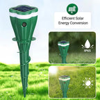 Solar Mole Repellent Stakes Waterproof Sonic Vole Gopher Deterrent Yard - Image 2