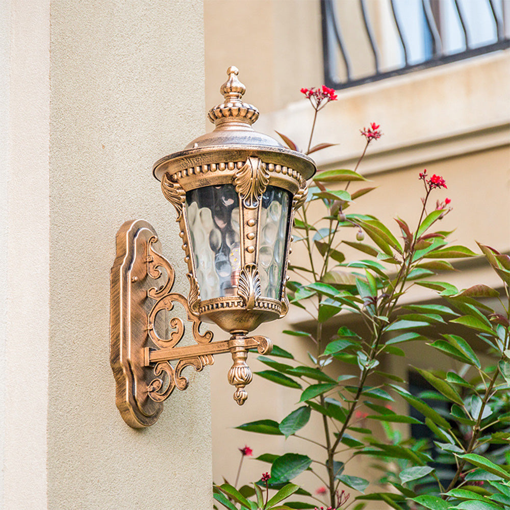Outdoor Wall Light Vintage Glass Exterior Lantern