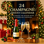 24 Day Champagne Advent Calendar 2026 Decorative 2D Bottle Ornaments