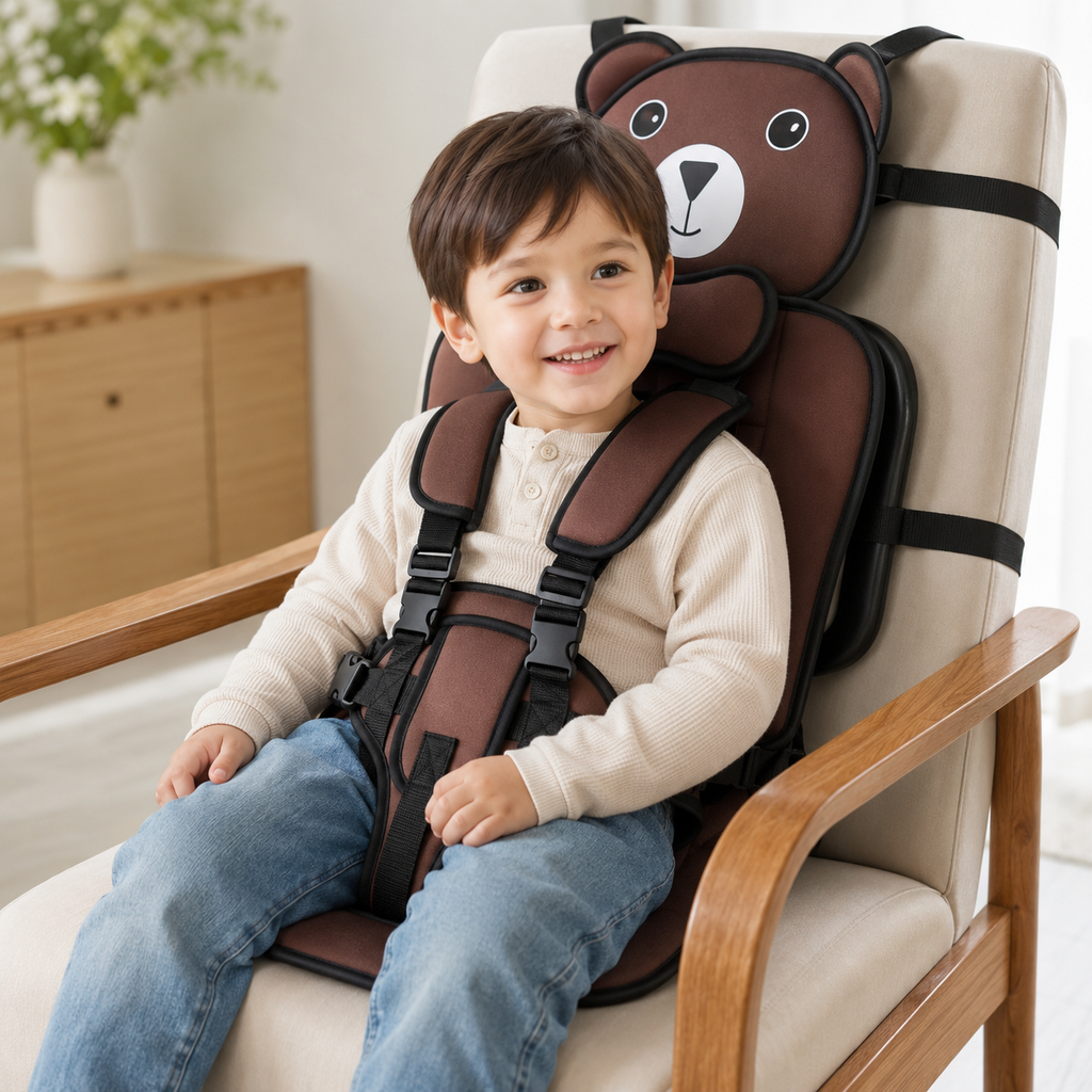 Cute Bear Child Seat Cushion with Adjustable Straps