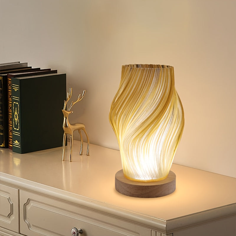 Tasela - Wooden USB Table Lamp with Adjustable Brightness - Image 4