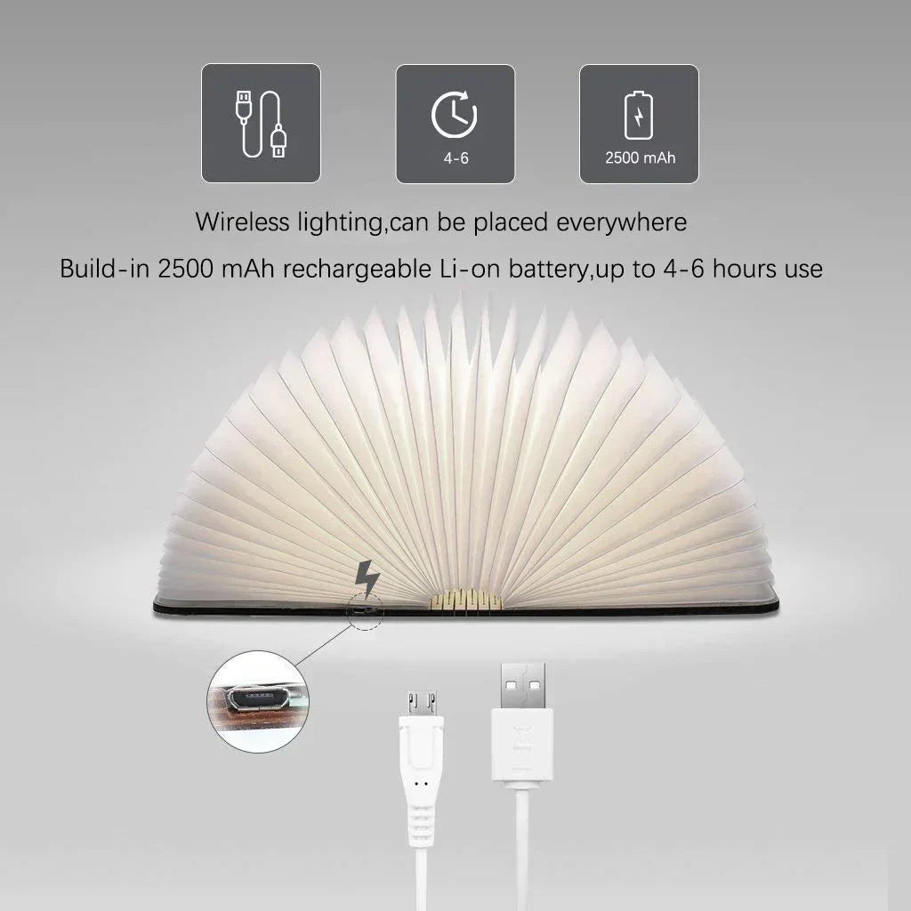 Book-Shaped LED Table Lamp Touch-Control Ambient Light