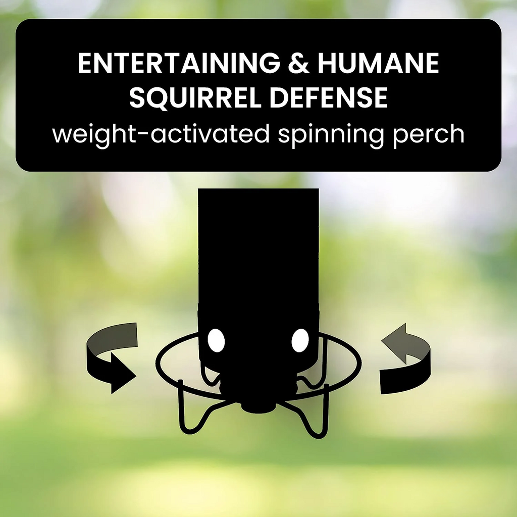 Anti Squirrel Bird Feeder Hanging Garden Feeder with Spinning Perch