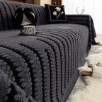 Plush Couch Protector Warm Comfort with Elegant Linear Design