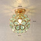 Flush Mount Ceiling Light Glass Floral Modern Fixture - Image 8