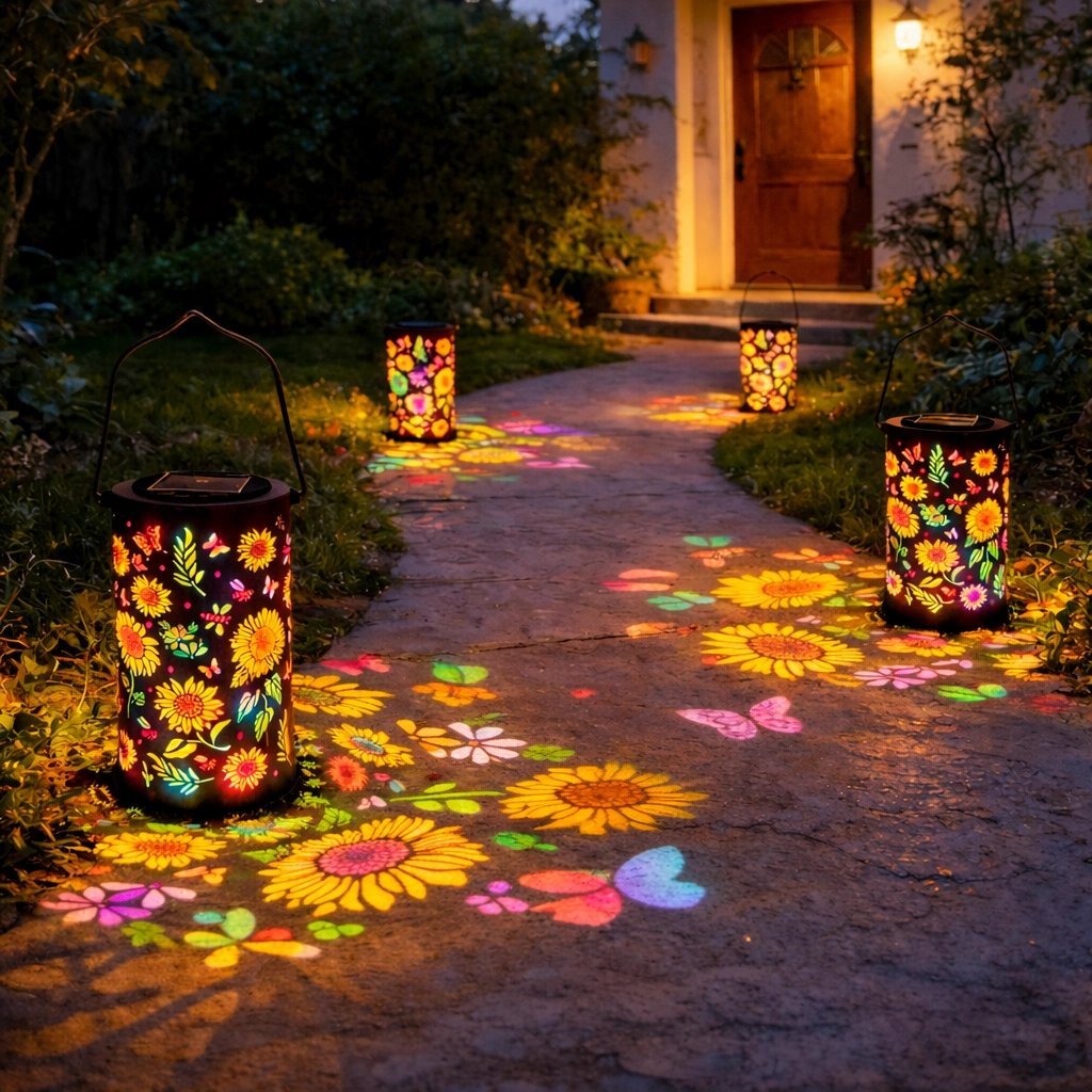 Solar Sunflower Garden Light Waterproof Outdoor Lantern Warm Glow Patio Decor