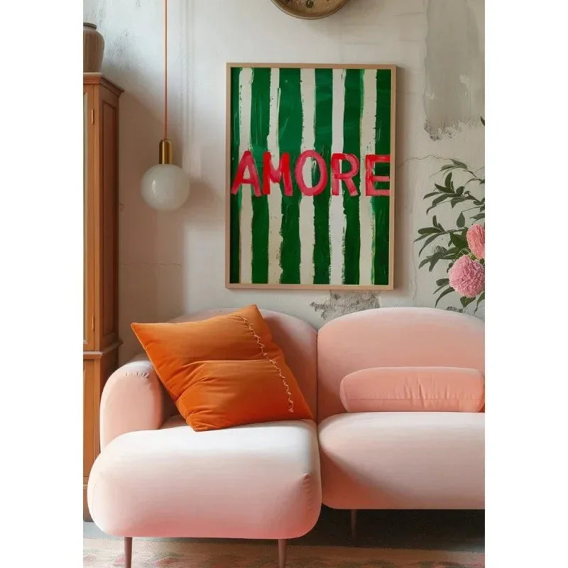 Psychedelic Green Stripe Wall Art Décor