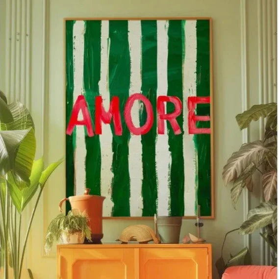 Psychedelic Green Stripe Wall Art Décor