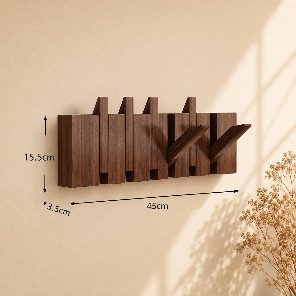 Wooden Space-Saving Wall-Mounted Piano Hanger Rack