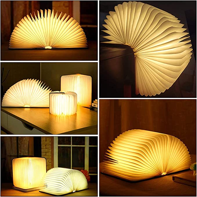 Book-Shaped LED Table Lamp Touch-Control Ambient Light