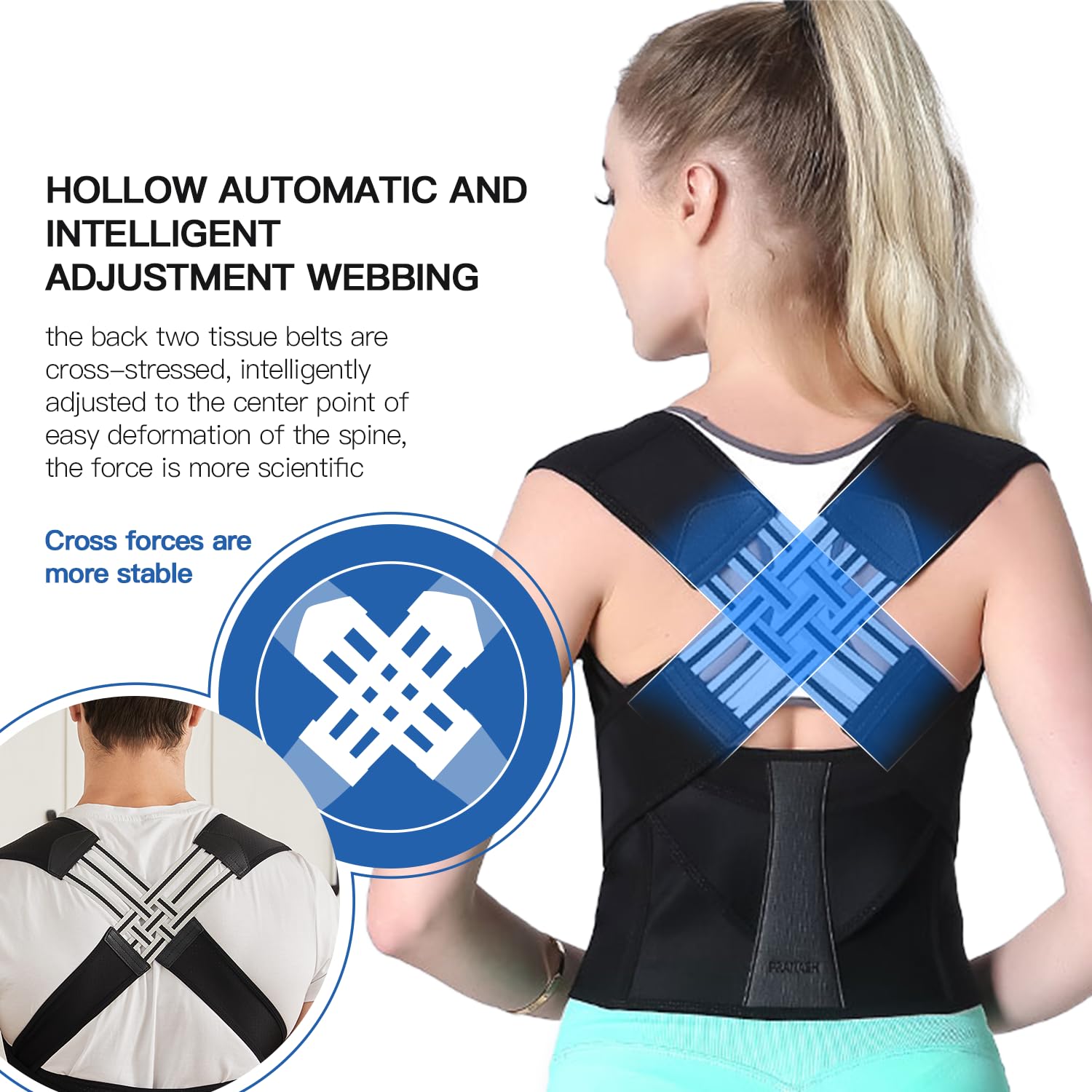 Posture Corrector Brace Adjustable Unisex Support for Back Alignment