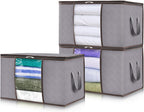 Foldable Clothes Storage Boxes Clear Window Organiser with Handles
