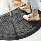 Non Slip Door Mat Semi Circle Rubber Entryway Indoor Outdoor - Image 4
