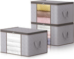 Foldable Clothes Storage Boxes Clear Window Organiser with Handles