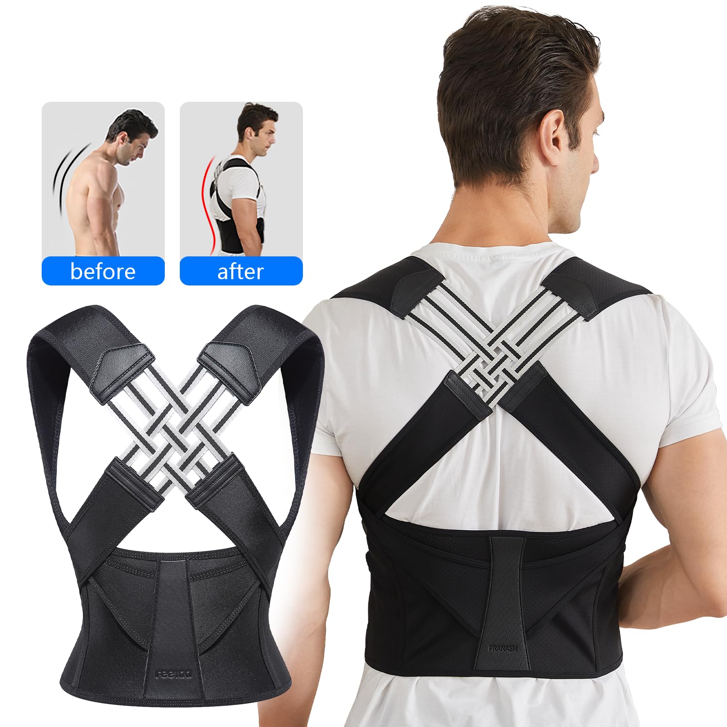 Posture Corrector Brace Adjustable Unisex Support for Back Alignment
