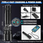 Powerful LED Torch High Lumens, Fast Charging & Multi-Mode Lighting