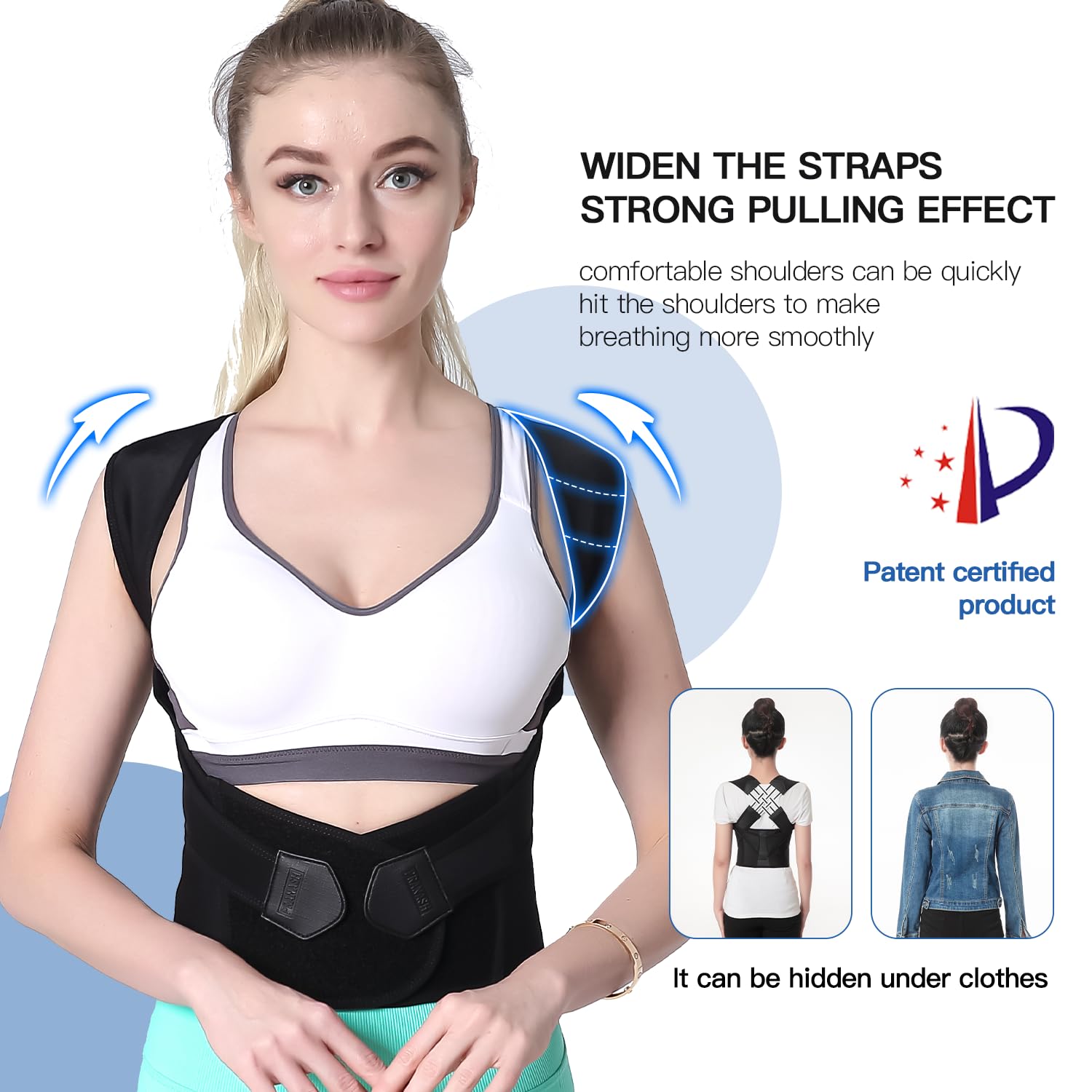 Posture Corrector Brace Adjustable Unisex Support for Back Alignment