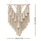 Macrame Wall Hanging Handwoven Boho Cotton Fringe Tapestry Bedroom Decor - Image 5